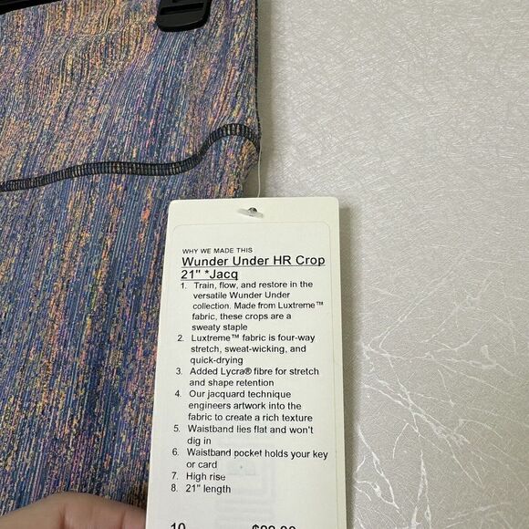 Lululemon Wunder Under High-Rise Crop 21" Spectral Fusion Jacquard Leggings 10 - Picture 3 of 5